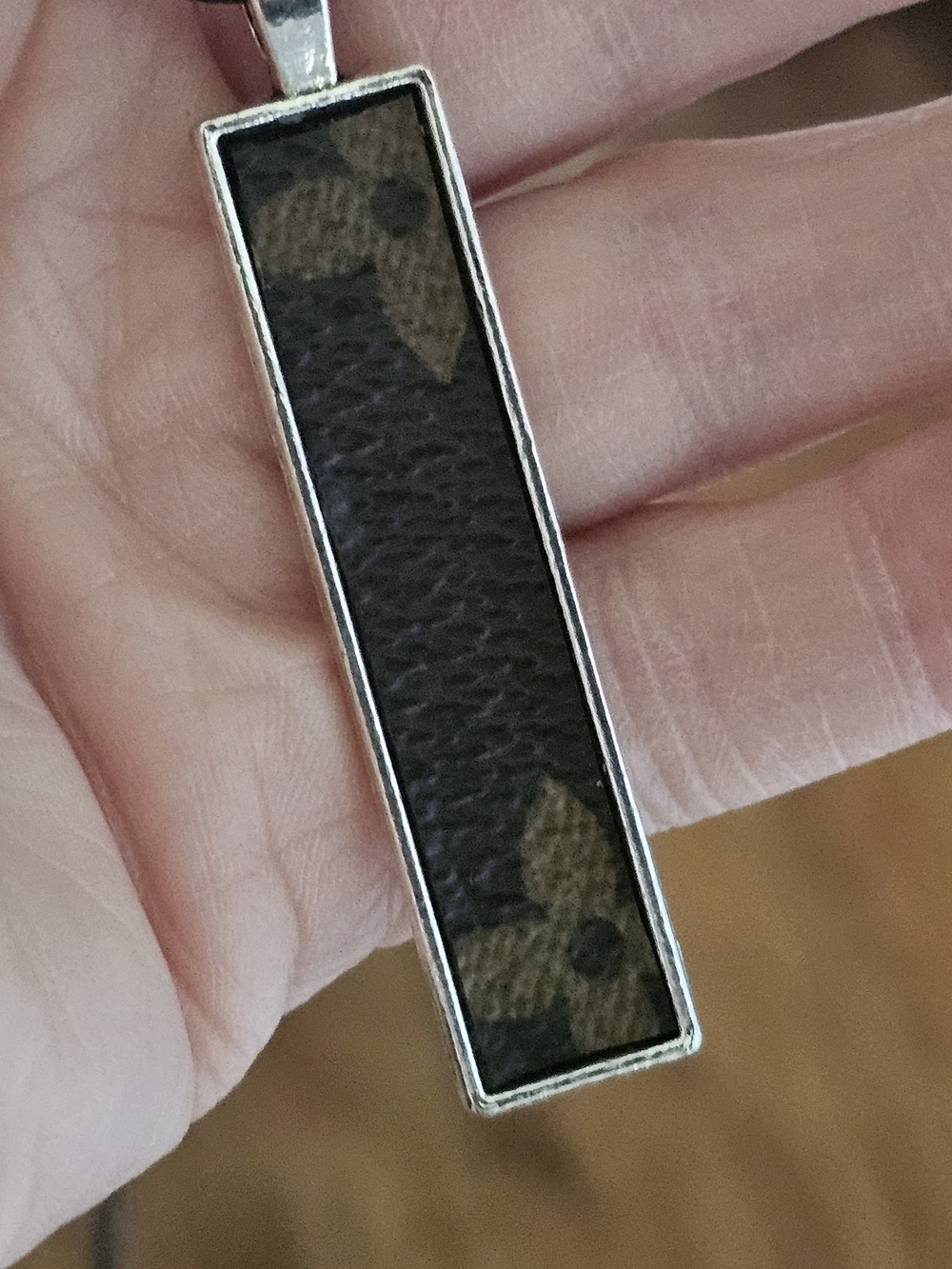 Louis Vuitton Piece In Pendant On 19" Black Cord Necklace